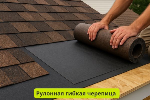 Рулоная гибкая черепица фото